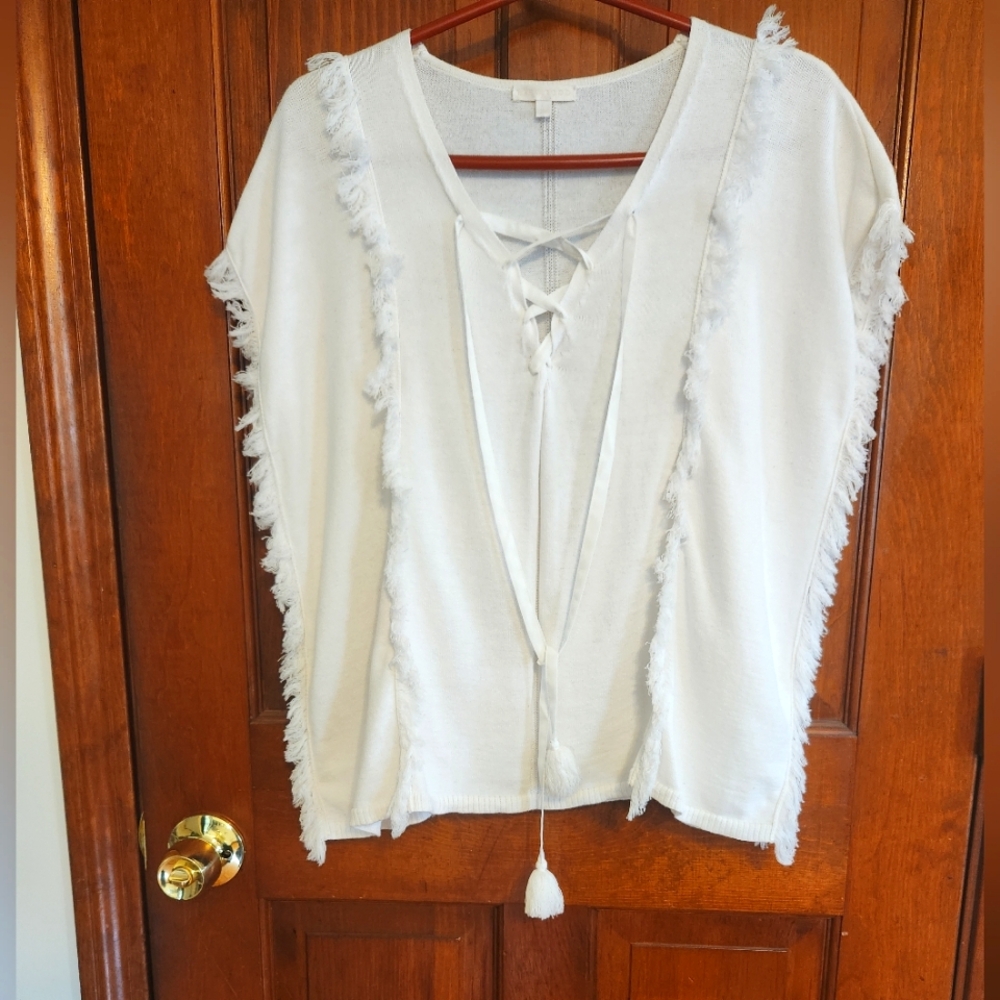 Lisa Todd- White Fringe Sweater